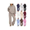 Nuevo conjunto de dos piezas de sudadera con capucha casual y pantalones deportivos de pierna recta, estilo europeo y americano, transfronterizo, para otoño e invierno, en stock