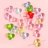 Cuentas de Acrílico de Color Sólido Transparente con Forma de Corazón Melocotón Accesorios para Cadena de Teléfono Hecha a Mano DIY Pulsera Collar Joyería