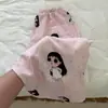 Conjunto lindo de pijama de algodón para niñas y adolescentes, de manga larga, pantalón largo, para primavera y otoño, con cuello de muñeca dulce y estampado de nubes