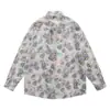 Marca de Tendencia Americana Vintage de Gama Alta Estilo Hong Kong Diseño Floral Jacquard Camisa de Manga Larga para Hombre Holgada Perezosa Otoño