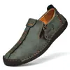 Em Estoque Novos Sapatos Casuais Slip-On Transfronteiriços para Homens, Sapatos de Couro com Zíper de Tamanho Grande, Mocassins Preguiçosos Feitos à Mão de Tamanho Grande para Comércio Exterior