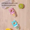Silicona de grado alimenticio para bebé, puede morder y moler, juguete para la dentición, juguete de fruta para la dentición del bebé