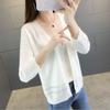 Novo Suéter Tricotado de Seda Gelo Cardigã Feminino para Usar por Cima Estilo Ocidental Casaco Fino Xale Camisa para Ar Condicionado Protetor Solar Roupa Exterior Feminina para o Verão