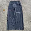 JeansJnco Y2K Personalizado para E-commerce Transfronteiriço, Modelo Largo com Bordado Vintage, Estilo Streetwear Hip-Hop, Calça Masculina de Perna Larga Harajuku