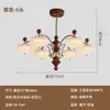 [Preventa] Luz de Ventilador para Sala de Estar, Nueva Luz de Ventilador de Techo Estilo Francés Mid-century de 6 años, Candelabro Vintage Estilo Madera, Sin Hierro