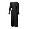 Vestido Feminino Básico de Comprimento Médio Miyake Primavera/Verão 2026 Cor Sólida Nova Patchwork Manga Longa Slim Fit Plissado