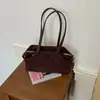 Bolso de axila liso, casual y minimalista, elegante y de gran capacidad, bolso de hombro retro y moderno, bolso tipo almohada de gamuza único y a la moda