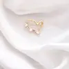 Broche de Laço Coração Simples para Mulheres, Corsage de Luxo, Alfinete Anti-Exposição para Gola Feminina, Alfinete de Cardigã, Acessório de Roupa