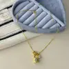 Tiktok e Taobao Mesmo Estilo Vintage Dourado e Prateado Exquisito Pingente Colar com Fecho de Cruz, Colar Escovado Destacável
