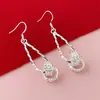 Joyería de Comercio Exterior Cobre Plateado Estilo Europeo y Americano Pendientes Colgantes de Tenis Versión Coreana en Stock Temu Xiyin Tk Venta Caliente