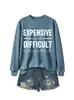 Sudadera de moda casual para mujer de otoño e invierno, costosa y difícil, estación independiente de deseos de Amazon