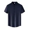 Camisa seamless de seda de hielo 70D 170G, ropa de trabajo transpirable y cómoda, camisa cultural unisex con cuello