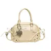 Bolsa Boston para Mujer 2025 Nuevo Estilo Simple y Versátil Nicho Bolso Cruzado con Lazo Bolso de Hombro Casual Bolso de Bowling