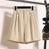 Nuevos Shorts de Verano de Cintura Alta Adelgazantes Holgados de Corte A para Mujer, Tallas Grandes, Modernos, Versátiles, Casuales, Resistentes a las Arrugas, Pantalones Frescos de Cinco Puntos