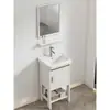Mueble de baño de aluminio de pie con lavabo integrado, para apartamentos pequeños y balcones sencillos, con lavabo de cerámica integrado.