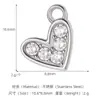 Acero Inoxidable Chapado en Oro de 18K Incrustado con Circonita Corazón de Amor Espiga de Trigo Trébol de Cuatro Hojas Colgante Pequeño DIY Exquisitos Accesorios de Joyería