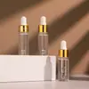 La Fábrica Puede Personalizar Botellas Gotero Compatibles con Logo, 3 ml de Capacidad Pequeña Transparente Dispensador de Aceites Esenciales Cosméticos de Vidrio Botellas Vacías