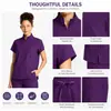 Uniformes de trabalho em poliéster com impressão digital personalizada para equipe médica, impressão de números de funcionário, uniformes de maternidade e cuidados infantis, roupas para lavar as mãos, pequenos lotes, sem quantidade mínima de pedido