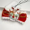 Pinza para el pelo con lazo de terciopelo rojo navideño, set de tocado con campana y borla de dibujos animados lindos de Papá Noel para niños