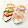 Pulsera Cuadrada de Esmalte de Nuevo Estilo Transfronteriza con Acabado de Alta Gama, Diseño Abierto, Pulsera de Lujo Ligero, Accesorio Versátil para la Muñeca, Venta al por Mayor desde el Fabricante