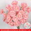Rosas de Creme Simuladas de 3 Cabeças, Decoração de Fundo para Casamento, Arranjo de Flores para Guia de Estrada, Flores de Seda Estilo Europeu para Casamento, Flores Artificiais