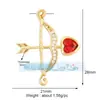 N28 Accesorios para Joyería DIY Collar con Microincrustaciones Hueso de la Fortuna Labios Rojos Ángel Flecha de Cupido Colgante Pequeño