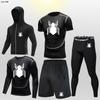 Traje deportivo de fitness transfronterizo para hombre, para correr, entrenar, primavera y verano, de secado rápido, muy elástico, ajustado, para correr por la mañana y por la noche, para baloncesto.