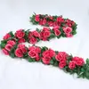 Enredadera de Rosas Artificiales Flor Falsa de Enredadera Flor de Seda Rosa Pequeña Colgante de Pared Cubierta de Tubo de Flor Decoración Alta Simulación