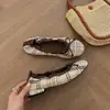 Primer Encuentro Ji Bow Zapatos Planos de Ballet para Mujer 2026 Nuevo Cuadros Planos Boca Baja Zapatos de una Sola Pieza Zapatos de Abuela