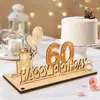 Regalo en Efectivo 60º Cumpleaños Letrero Digital de Madera Lámpara de Hada Corbata de Moño 70º Aniversario de Bodas Decoración de Mesa