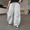 Pantalones Deportivos Casuales para Niñas Otoño 2026 Nuevo Estilo Niños Medianos y Grandes Holgados Elegantes de Moda Pantalones Cargo Holgados Tendencia