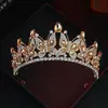 Coroa de Noiva Europeia e Americana Transfronteiriça Tiara Colorida Faixa de Cabeça com Strass Coroa Barroca Acessórios para Vestido de Noiva Acessórios de Cabelo