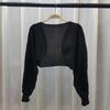 Cárdigan corto de punto para mujer de estilo holgazán para llevar encima, primavera y otoño, holgado, bloqueador solar, suéter, blusa, top de manga larga para llevar encima, moderno