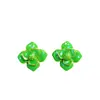 Pendientes de botón de flor tridimensionales suaves estilo francés, pendientes de camelia vintage con sentido de diseño, lujo ligero y encanto de nicho