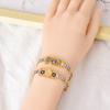 Pulseira de corrente grossa com borboleta de diamante fosco quadrada Amazon Fashion transfronteiriça, corrente grossa, cabeça de beleza personalizada com olhos que pingam, pulseira feminina