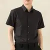 Camisa Branca para Homens, Manga Curta, Não Amassa, Formal de Negócios, Corte Slim, Estilo Coreano, Roupa Profissional para o Trabalho, Camisa Branca Casual de Manga Curta para Homens