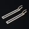 Novos brincos estilo coreano Brincos retangulares geométricos vazados simples longos com incrustação de diamante brincos Agulha de prata 925
