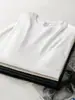 Camiseta de algodón peinado de manga corta con cuello redondo, marca de moda estilo americano, 230g, camiseta básica de color liso simple y versátil, top casual holgado