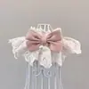 Babero lindo para mascotas transfronterizo, bufanda para cuello de gatito, bufanda para cuello de gato, babero con lazo de encaje, accesorios para collar de mascotas