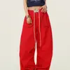 Calça de Trabalho Amarela Dopamina de Verão de Cintura Alta com Cordão de Secagem Rápida para Mulheres, Caimento Solto, Emagrecedora, Versátil para Dança e Casual