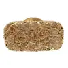 Bolsa de Jantar Flor Rosa Diamante Bolsa de Vestido Totalmente Diamantada Bolsa de Mão Europeia e Americana Bolsa de Embreagem