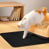 Tapete Extragrande de Doble Capa para Arena de Gato, Antidesprendible, Hueco, a Prueba de Salpicaduras, Lavable, Suministros para Inodoro con Control de Arena, Almohadilla Anticaída