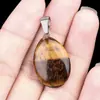 1743-16x 24mm piedra de ágata de cristal natural colgante plano forma de gota de agua colgante de piedra accesorios para joyería DIY al por mayor