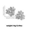 Pendientes de tres flores con diseño tridimensional hueco, los más vendidos en Europa y América, de lujo ligero, elegantes, de alta gama, a la moda, florales, para mujer