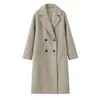 Pb&Za Suministro Transfronterizo Invierno 2025 Nuevo Estilo Europeo y Americano Moda Solapa Manga Larga Holgada Suave Chaqueta Exterior