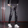 Jeans Rotos Elásticos para Hombre, Estilo Delgado de Verano, Nuevo 2025 Ajuste Delgado, Pantalones Largos Casuales de Moda para Hombre