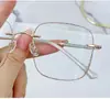 Js3008 Gafas de Moda Cielo Estrellado Deseo Puro para Presbicia y Miopía Mujeres con Receta, Luz Azul Anti-Reflejo, Sin Marco, Hacen que la Cara Parezca Más Pequeña