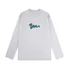 Camiseta de Manga Larga Estampada para Mujer 2025 Nuevo Otoño e Invierno Marca de Tendencia Retro Americana Cuello Redondo Holgada Casual Top Camiseta Básica