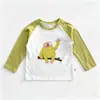 Camisetas de Algodão Puro Infantis para Primavera e Outono de Manga Longa, Tops de Outono para Meninos, Para Usar Sozinho, Camisetas Básicas para Meninos e Meninas, Tops Estilo Infantil