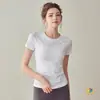 Ropa de Yoga Tops Deportivos Camiseta de Manga Media para Mujer Verano Correr Ropa de Secado Rápido Ropa de Fitness Tops Ajustados de Manga Corta para Yoga